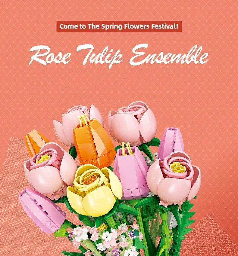 KNEW BUILT 3D Eternal Flower Phalaenopsis Building Block