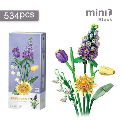 Flower Building Blocks DIY Plant Bonsai Decoration Rose