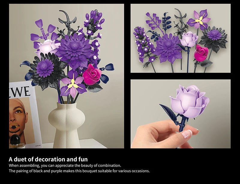 Creative Romantic Black Rose Flower Bouquet