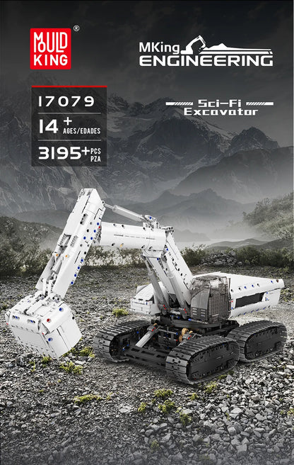 Mould King 17079 Technical Car Toys The RC Sci-Fi Excavator Building Block Enginerring Truck Brick Set Kids Christmas Gift