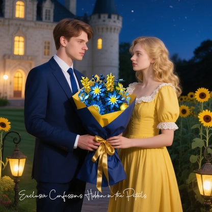 Romantic Ice Blue Daisy Bouquet Building Blocks Eternal Flower