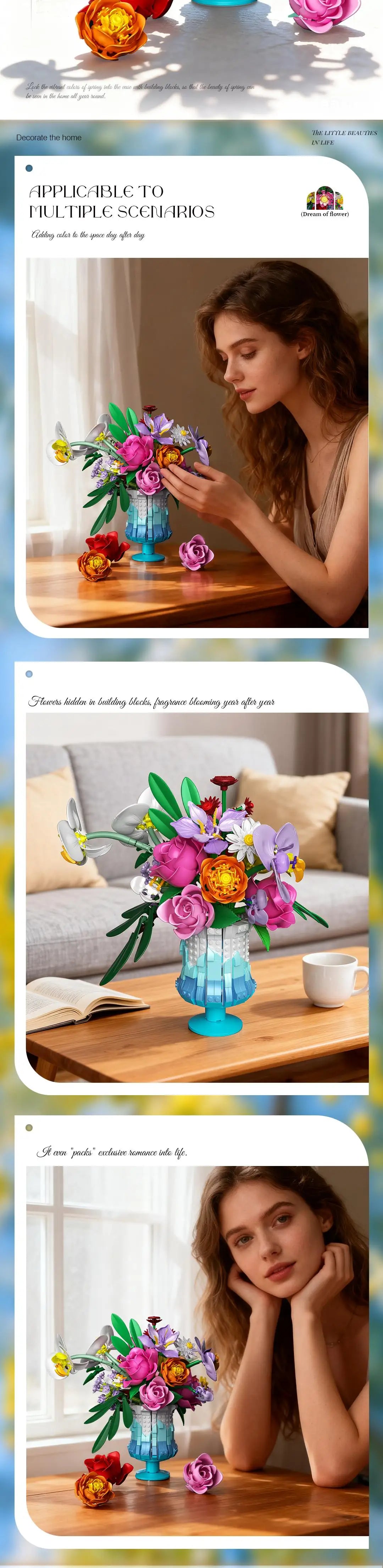 Preserved Flowers Building Blocks Rose