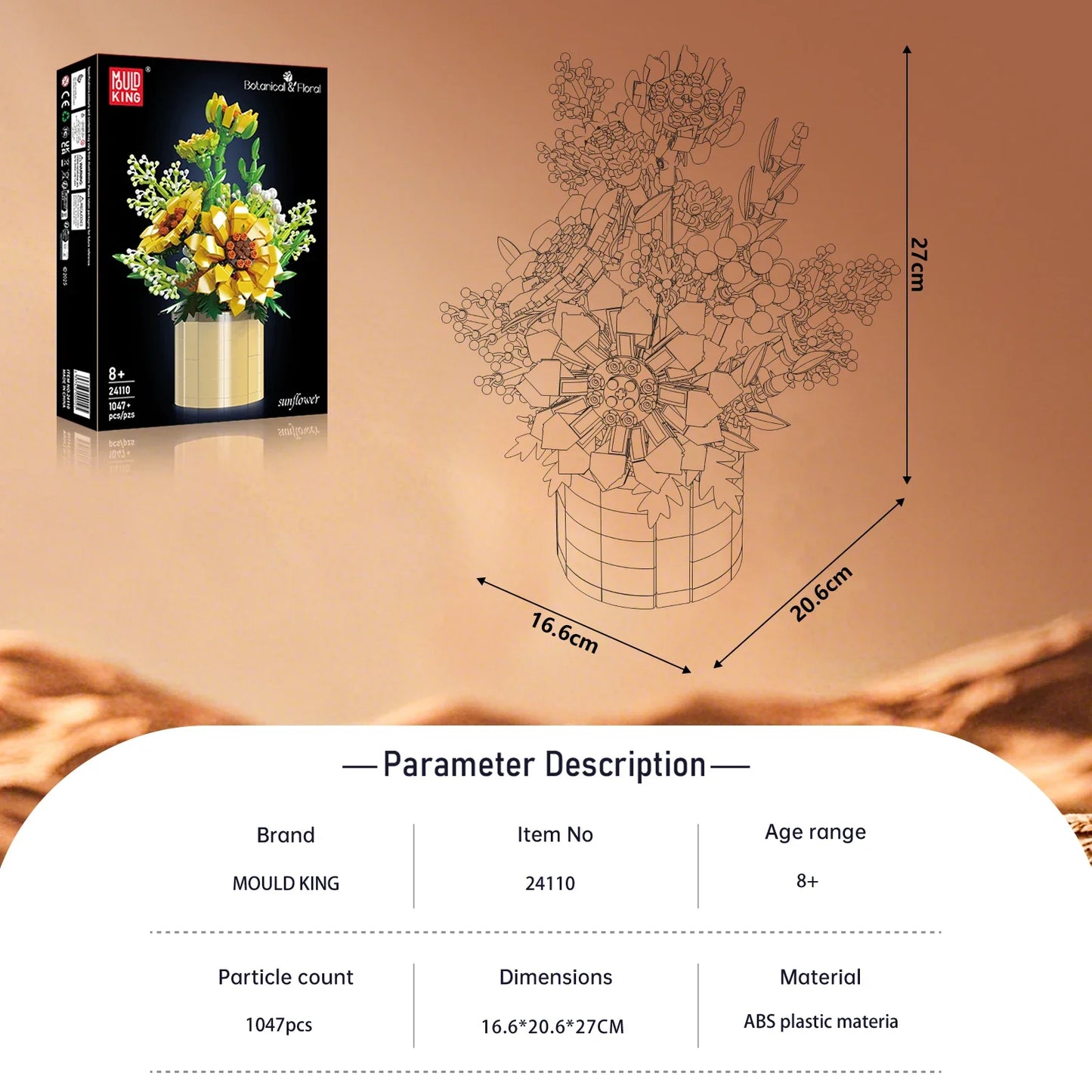 Sunflower Building Blocks Potted Plants Simulation Flower Bouquet