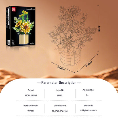 Sunflower Building Blocks Potted Plants Simulation Flower Bouquet