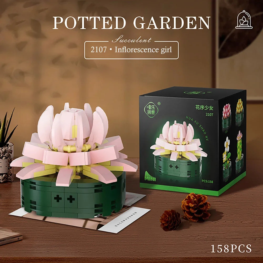 Flower Bouquet Building Block Succulents Plants