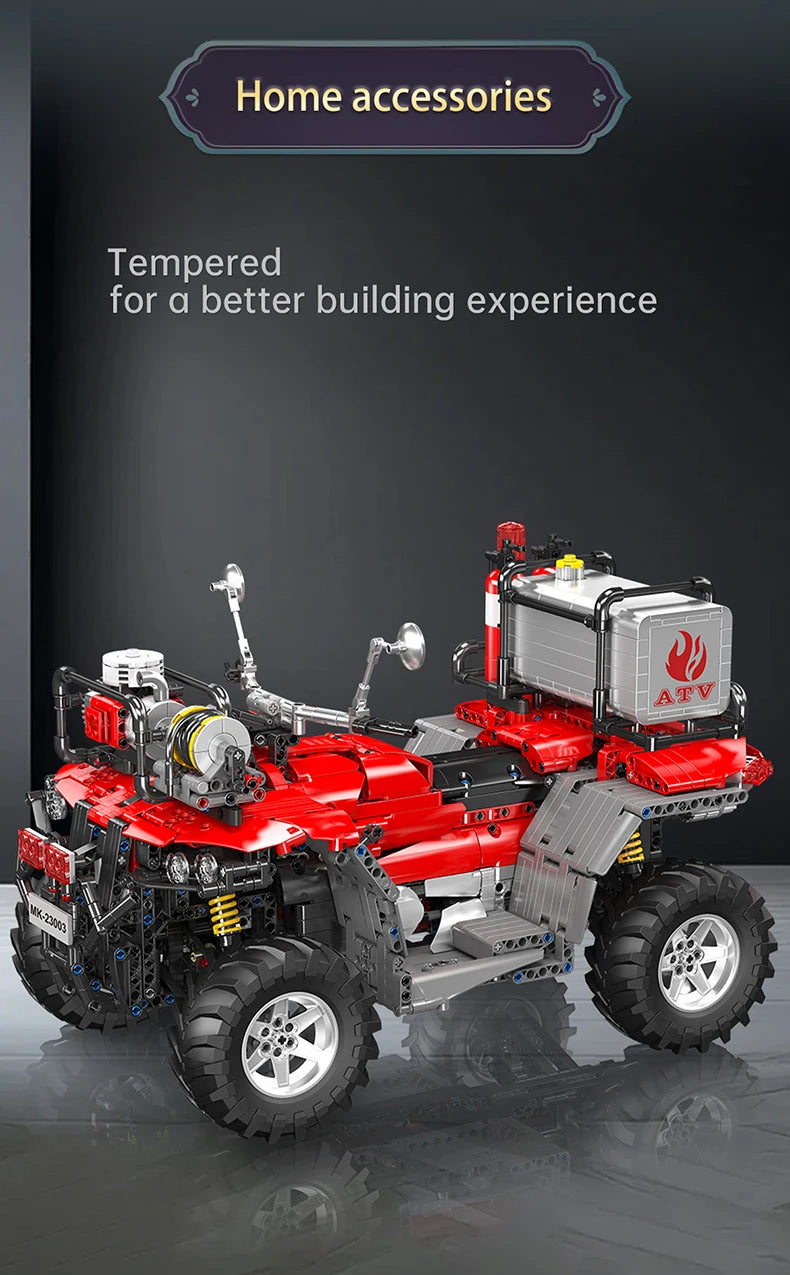 ATV Firefighting Rescue Vehicle Building Blocks RC Electric Motorcycle