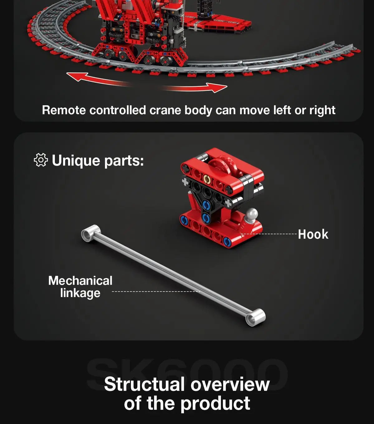 RC Crane Building Blocks Bricks Assembling Model