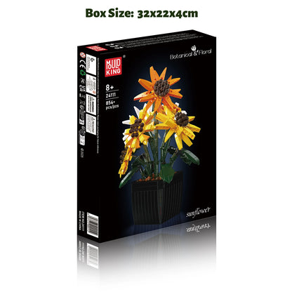 Potted Sunflowers Building Blocks Flower Plants Series Home Decor