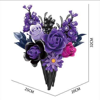 Purple Bouquet Model Bricks  Decoration