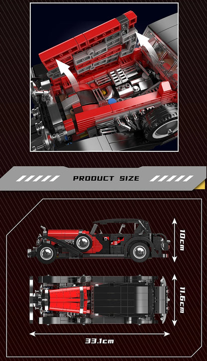 The Red Vintage Car Building Block