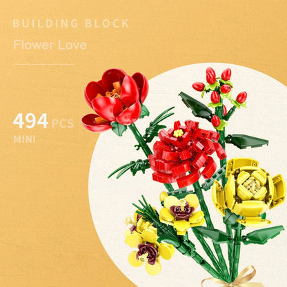 KNEW BUILT Flower Bouquet 3D Model Toy Mini Build Blocks