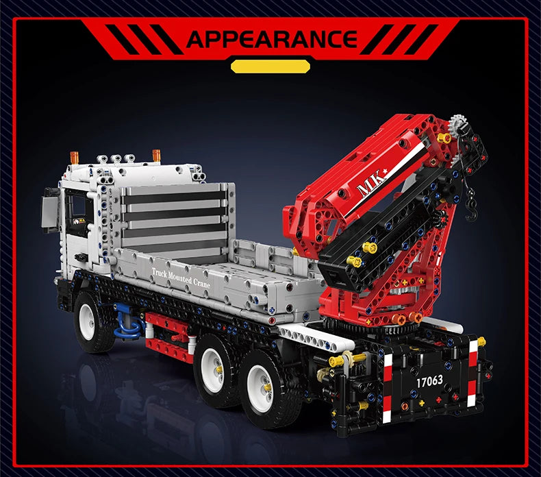 Truck with Crane Building Block Assembly Car Brick