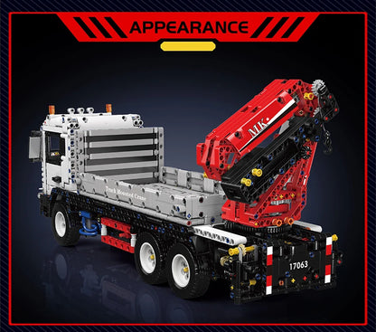 Truck with Crane Building Block Assembly Car Brick