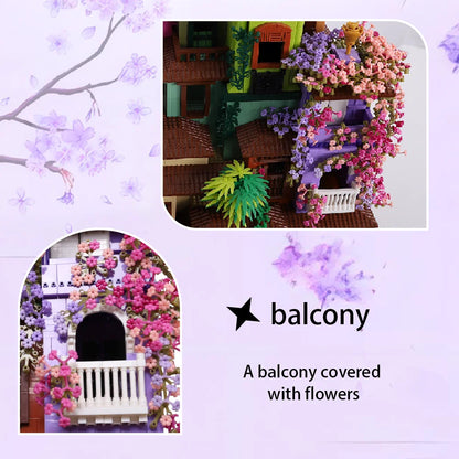 Architecture Cherry Blossom Villa Tree House Micro Blocks