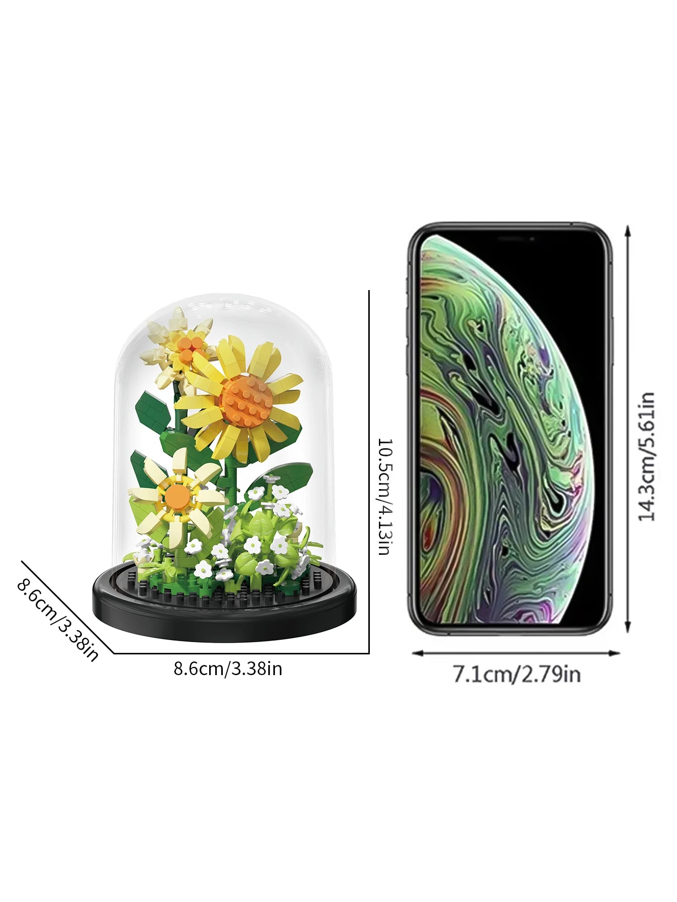 Building block flower bouquet hand gift succulent