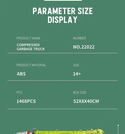 Compression Garbage Truck Electric RC Building Block Assembly Model