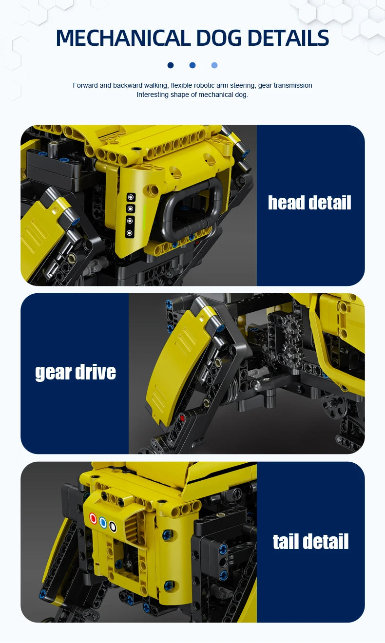 STEM Building Blocks APP RC Mechanical Robot Dog Assembly Bricks