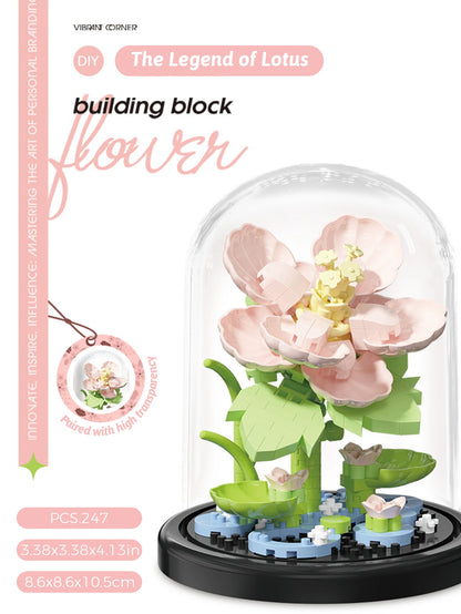 Building block flower bouquet hand gift succulent