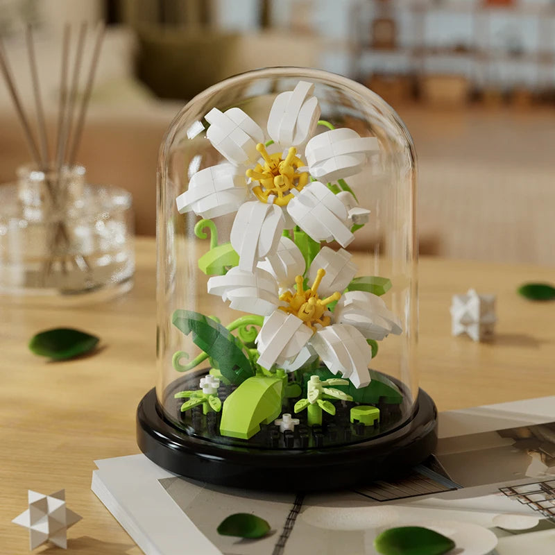 Building block flower bouquet hand gift succulent