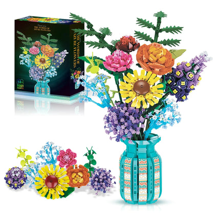Sunflower Building Blocks Flower Bouquet Vase