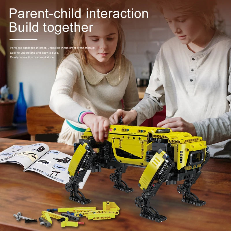 STEM Building Blocks APP RC Mechanical Robot Dog Assembly Bricks