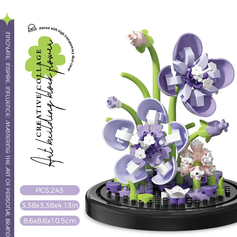 Building block flower bouquet hand gift succulent