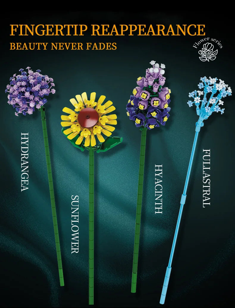 Sunflower Building Blocks Flower Bouquet Vase