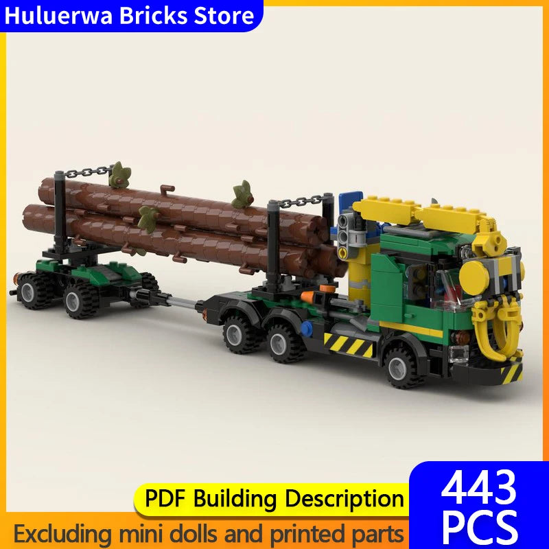 Logging Truck With Pole Trailer Modular Blocks