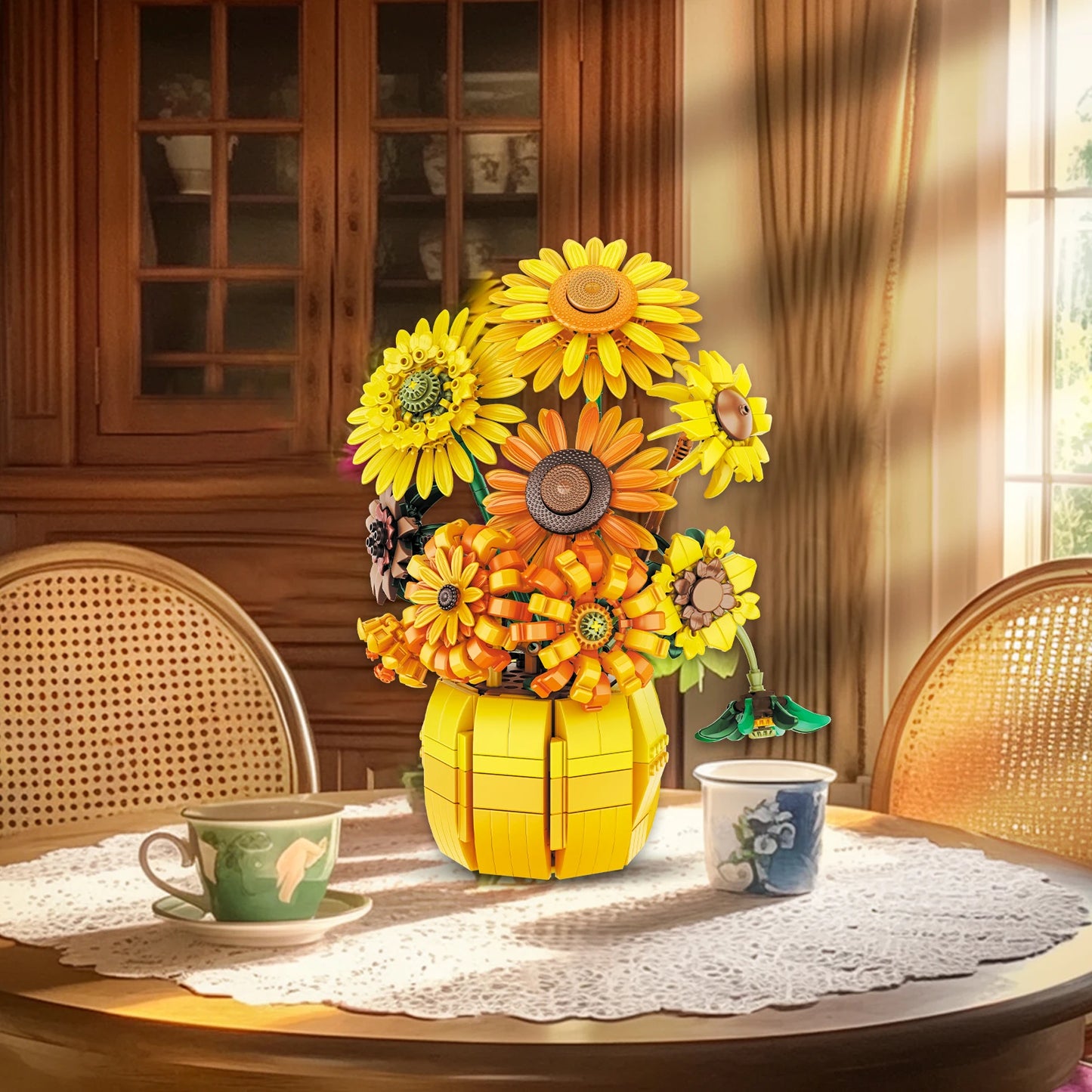 Sunflower Building Blocks Flower Bouquet Vase