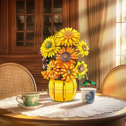 Sunflower Building Blocks Flower Bouquet Vase