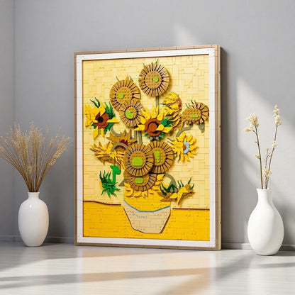 Van Gogh girasol mural artístico 3D