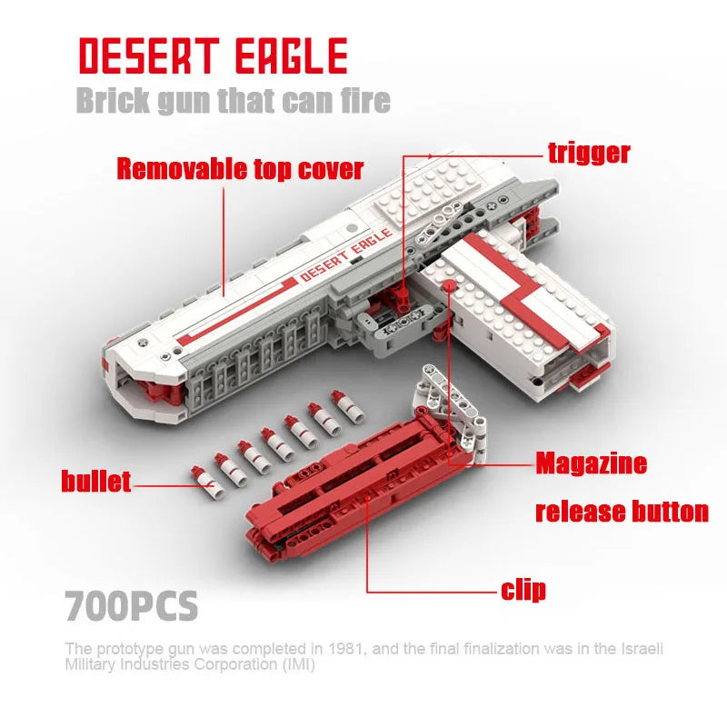 Desert Eagle Semi-automatic Pistol Gun Building Blocks