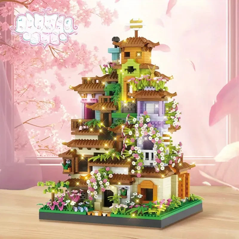 Flower House Building Blocks, Garden House Building