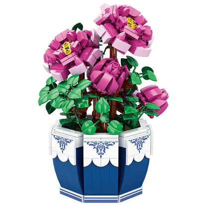 Flower Bouquet Exquisite Peony Building Blocks