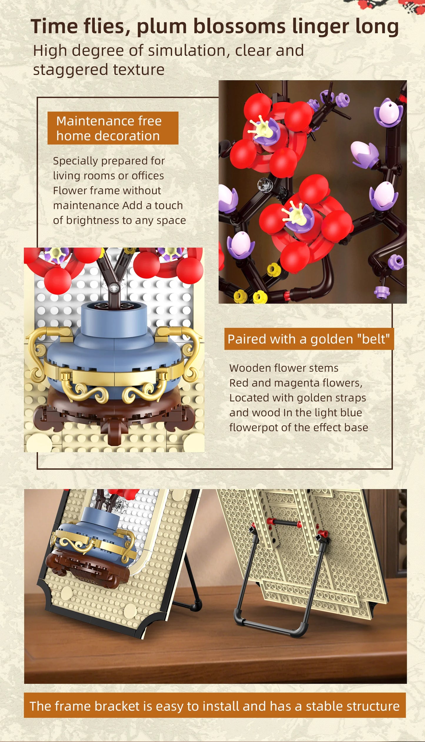 Plum Blossom Hanging Painting Building Blocks