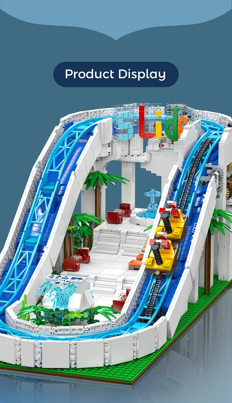 The Motorized Water Slide with Roller Coaster