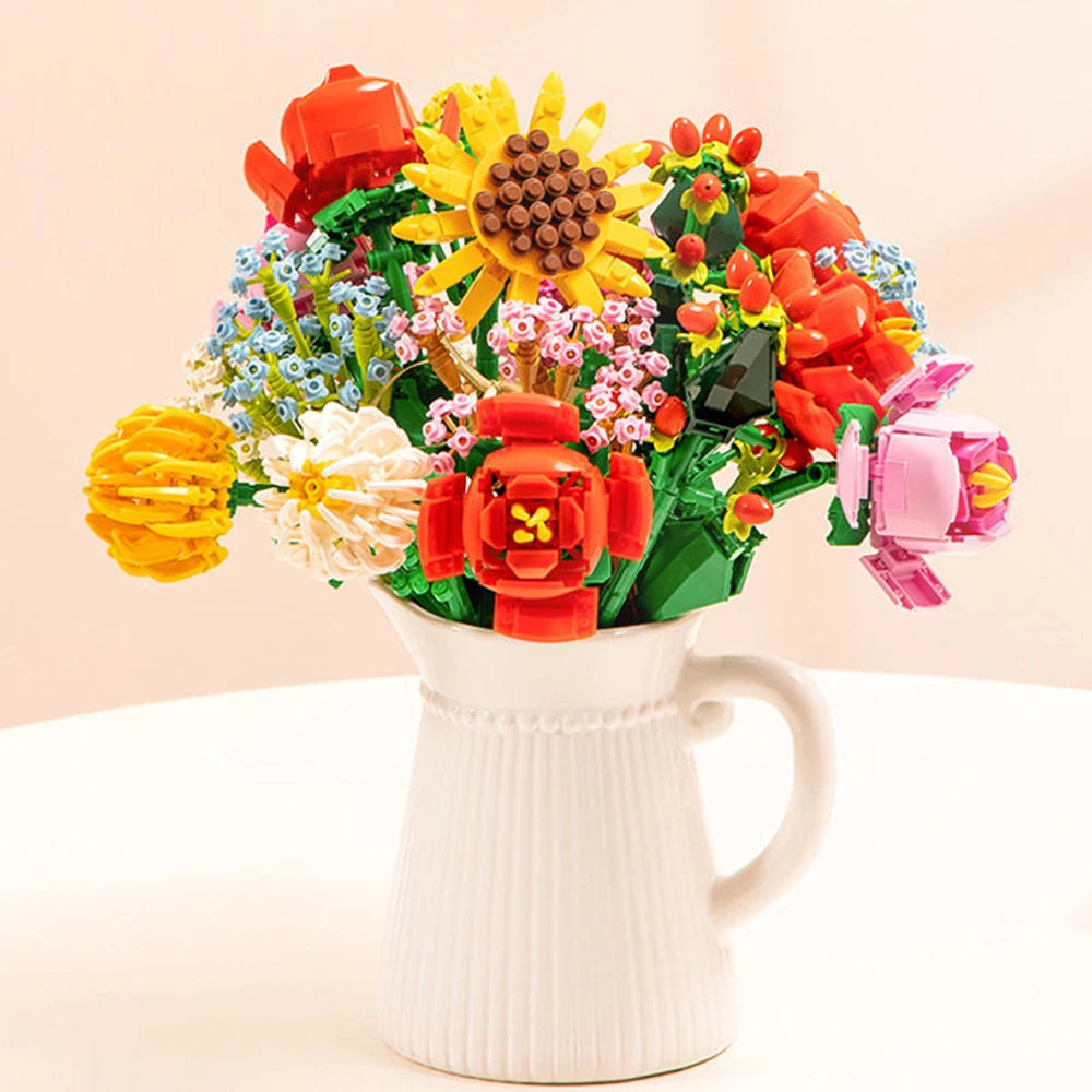 KNEW BUILT Flower Bouquet 3D Model Toy Mini Build Blocks
