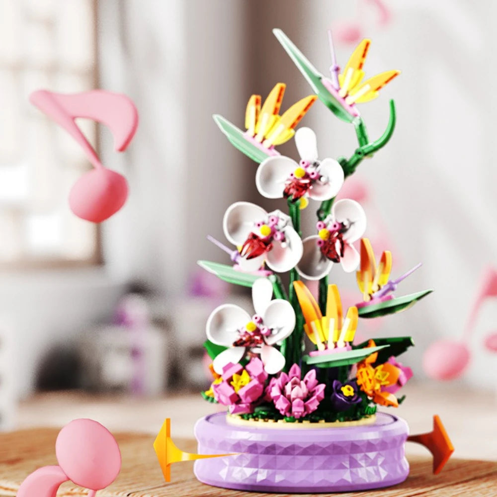 Phalaenopsis Rotating Flower Music Box Building