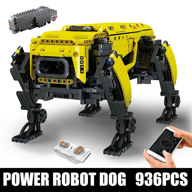 STEM Building Blocks APP RC Mechanical Robot Dog Assembly Bricks