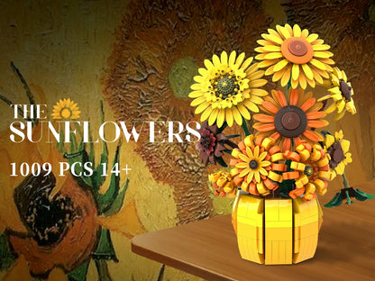Sunflower Building Blocks Flower Bouquet Vase