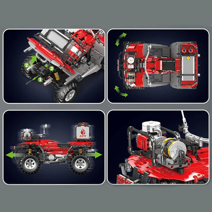 ATV Firefighting Rescue Vehicle Building Blocks RC Electric Motorcycle
