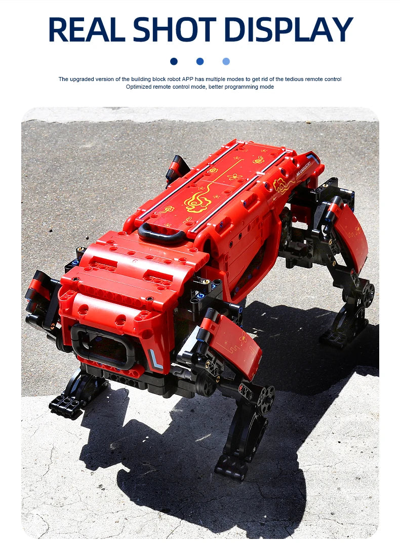 STEM Building Blocks APP RC Mechanical Robot Dog Assembly Bricks