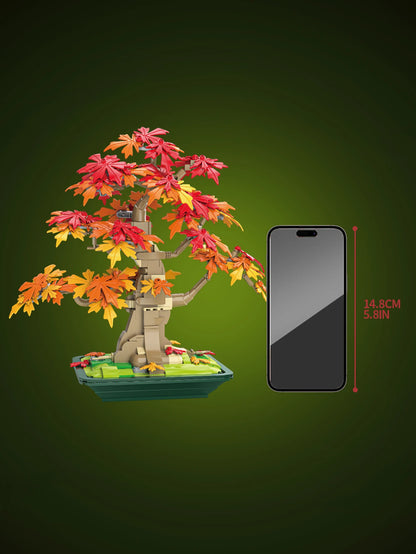 Bonsai maple tree home decoration, Building blocks tree model