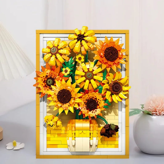 KNEW BUILT 3D Sunflower Photo Frame Building Block l