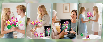 Lotus Flower with Vase Building Blocks