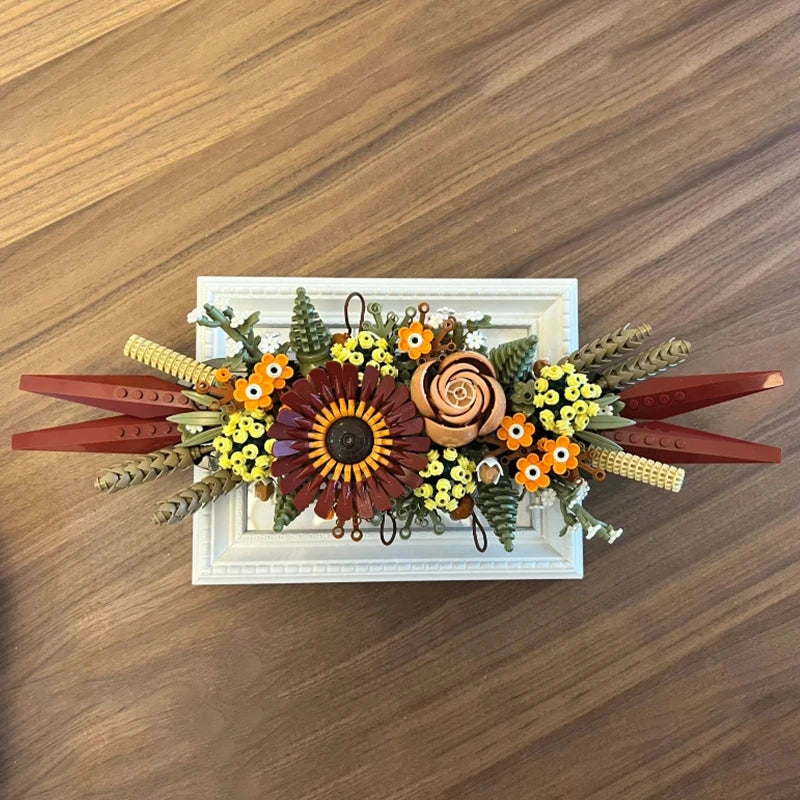 Flower Brick Blocks Dried Flowers Centrepiece Building Blocks
