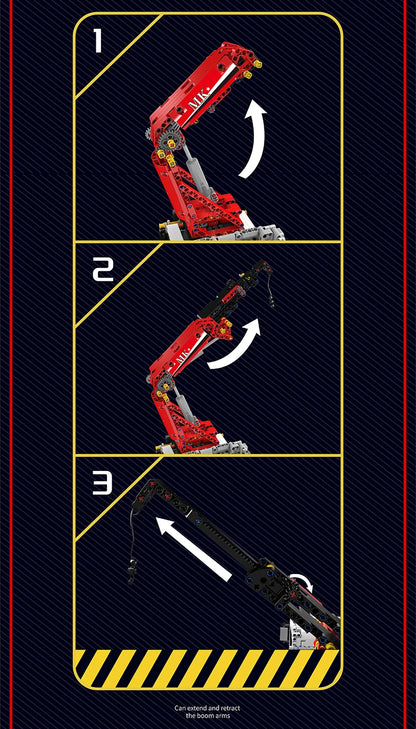 Truck with Crane Building Block Assembly Car Brick