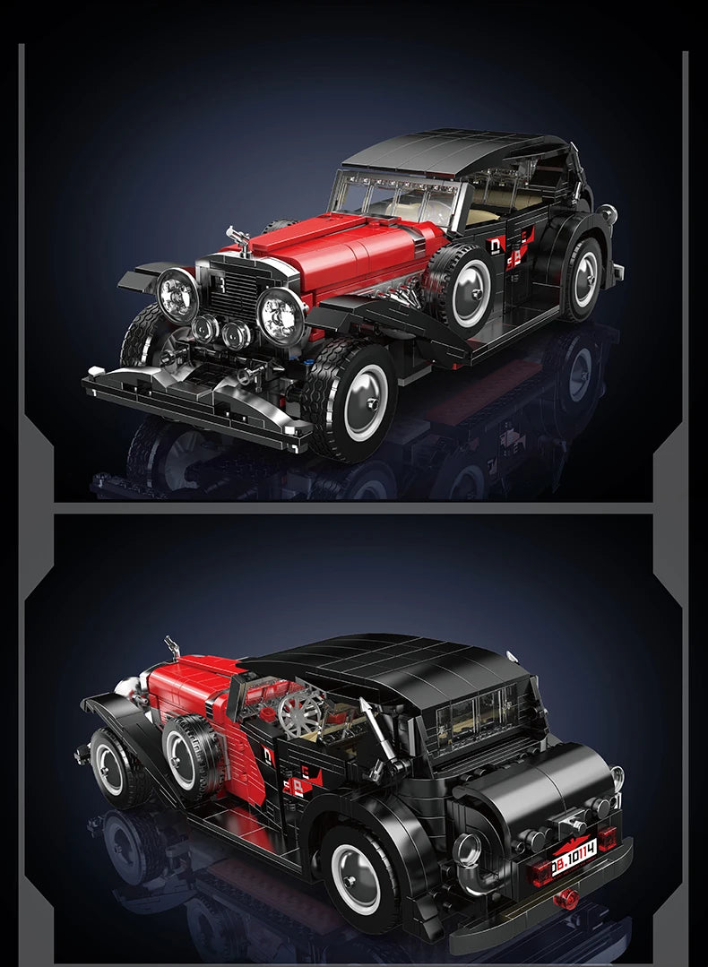 The Red Vintage Car Building Block