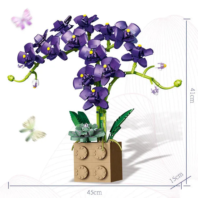 MOC Eternal Orchid Flower Building Block