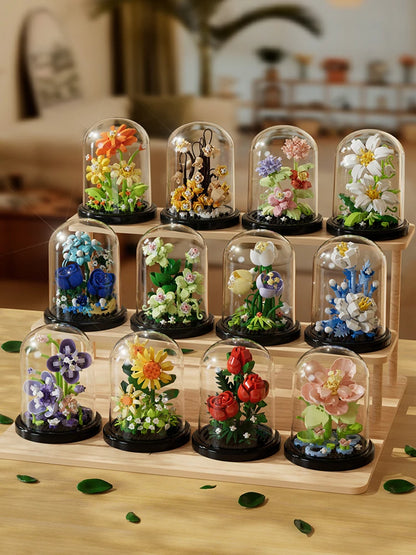 Building block flower bouquet hand gift succulent